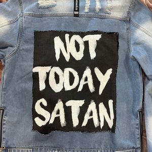 “Not today Satan” Jean jacket